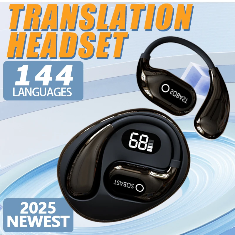 AI Translation Earbuds Real Time, 3 In 1 Bluetooth 5.4 Language Translator Earbud, 164 Languages