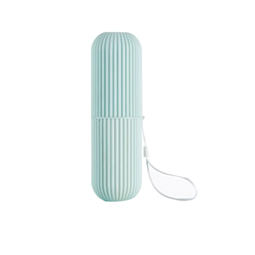 

Toothbrush Holder Stripe Travel Toothpaste Storage Box Plastic Bathroom Wash Cup Traveling Outdoor Hiking Toothbrush Case