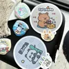 New Foldable Cute Cartoon Portable Collapsible Fan Creative Summer Small Fresh Cool Fan Hand Fan Round Pocket Fan 1