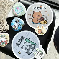 New Foldable Cute Cartoon Portable Collapsible Fan Creative Summer Small Fresh Cool Fan Hand Fan Round Pocket Fan 1