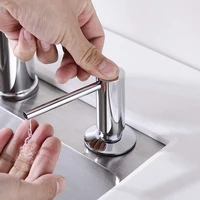 500ml Built-in Pump kitchen Liquid Soap Bottle Brass Brushed Nickel Soap Dispenser Black Kitchen Hand Pressure Sink Counter Liqu 2