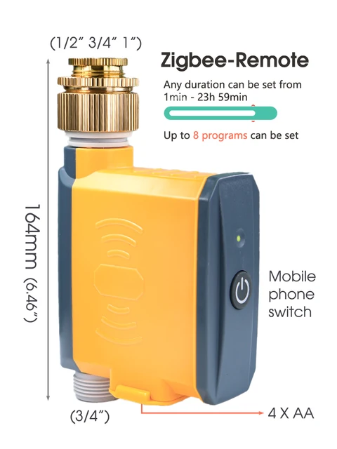 Zigbee Wireless Garden Irrigation Timer with Gateway Tuya SmartLife App Remote Intelligent Automatic Sprinkler Control System 2