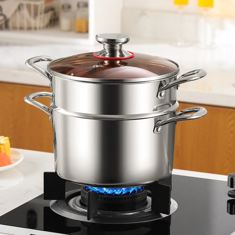 Versatile Steamer Basket Thickened 304 Stainless Steel Soup Pot with Holes Draining Household Kitchenware Kitchens Utensils