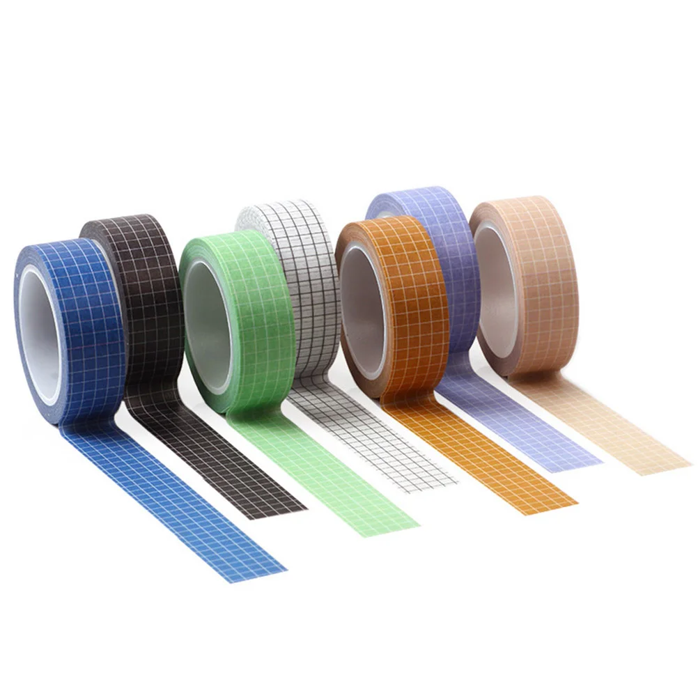

7pcs Grid Washi Tapes Writable Checkered Masking Tape for DIY Scrapbooking Crafts ( Mixed Colors )