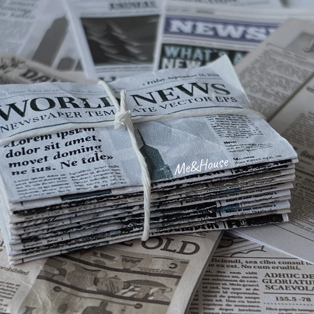 1/6 bjd ob11 miniature dollhouse furniture Mini model Single-sided printing newspapers(a set of eight) 1