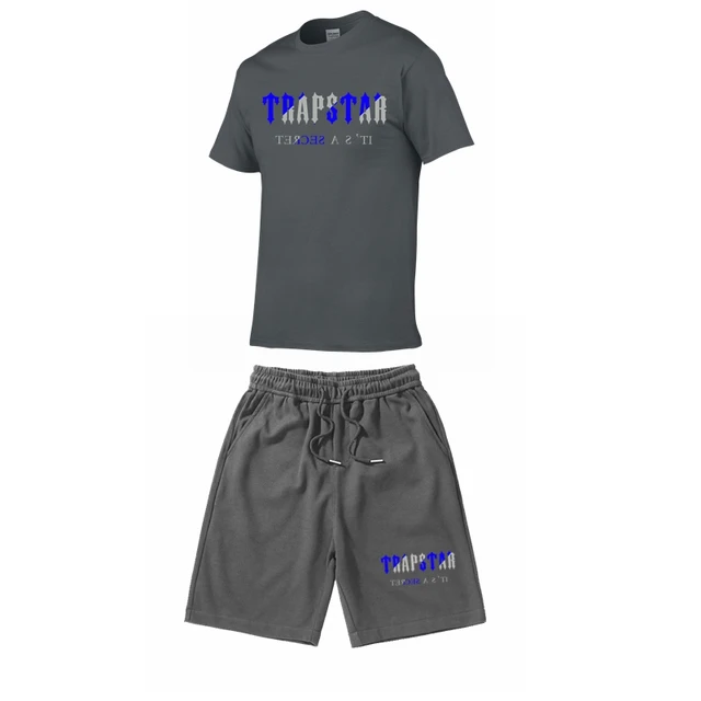2022 New 2D TRAPSTAR Tracksuit Set Men T Shirt+Shorts Sets Summer Sportswear Jogging Pants Streetwear Harajuku Tops Tshirt Suit 4