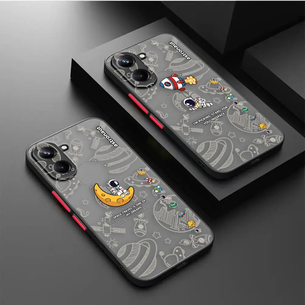 

Matte Phone Case for OPPO Realme 10 9 9I 8 8I 7 7I 6 5 3 FIND X3 X4 PRO 4G 5G Case Funda Capa Shell Cartoon Cute Astronaut Space