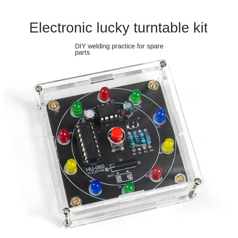 DIY 전자 럭키 휠 ABS, LED 복권 휠, 초보자용 재미있는 PCB 생산 키트