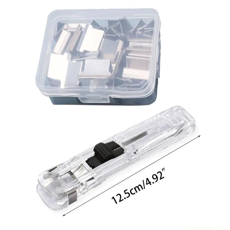 휴대용 파일 클립 클램프 디스펜서 40-50매 용량, 재사용 가능한 종이 클램프