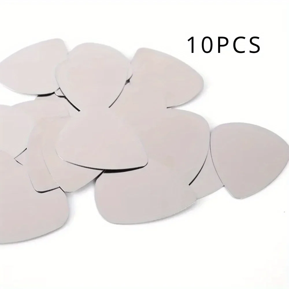 10pcs/pack Guitar Picks Plectrum 0.3mm Stainless Steel Metal Electric Guitar Bass Picks Plectrum Parts & Accessories