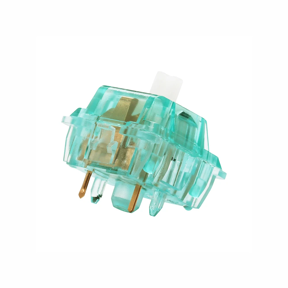 DUROCK 새우 사일런트 택타일 스위치, 기계식 키보드용 T1, 67g 바텀 아웃 포스, 5 핀 투명 그린 컬러, RGB 윤활