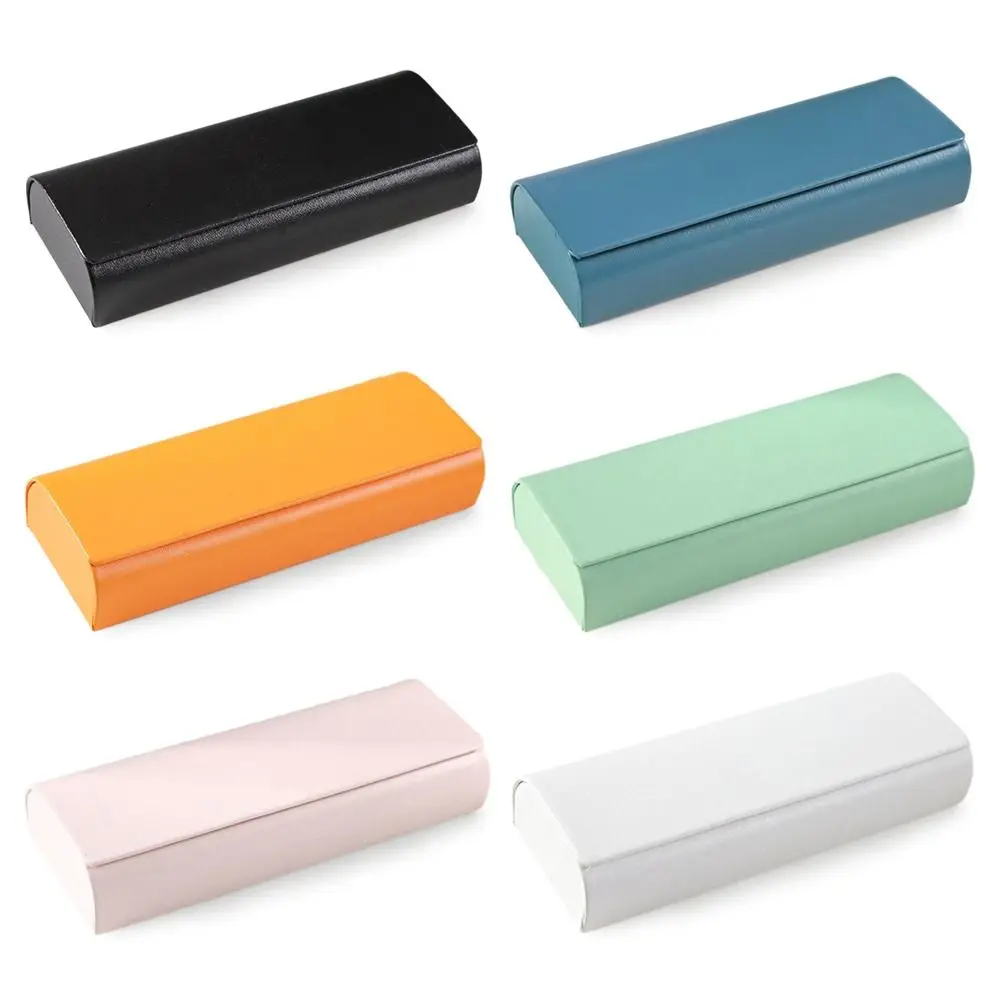 

Fold-able Glasses Box Retro Pressure-Resistant Solid Color Eyeglass Cases Eyewear Protector Men Women