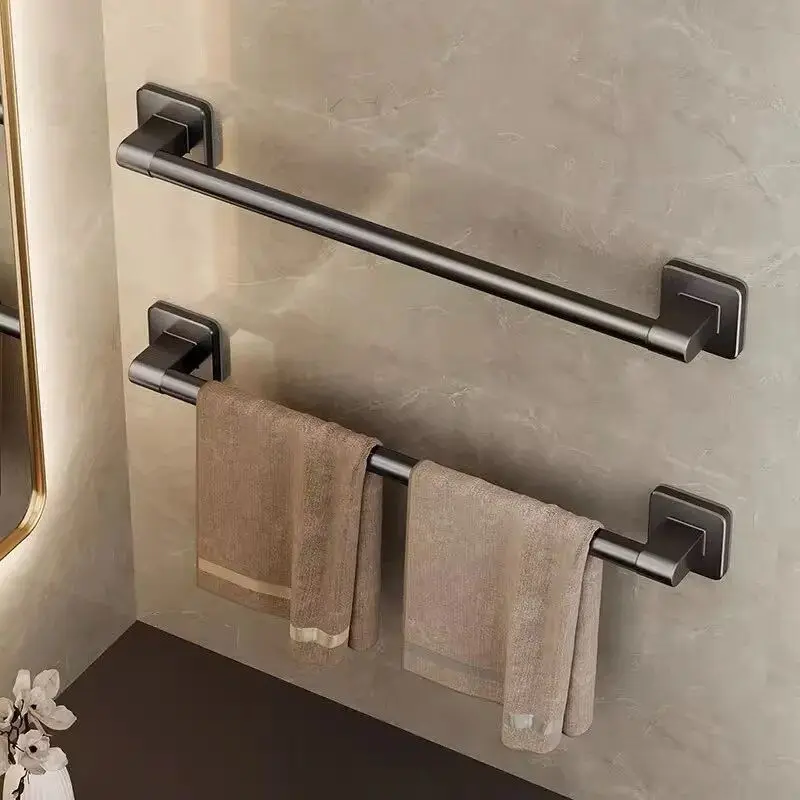 Towel Rack Bathroom Perforated Suction Cup Wall Mounted Storage Rack Toilet Storage Bathroom Towel Rod 1PC towel rack