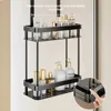 Bathroom Shelf Behind Door Multi-layer Baskets No Punching Required Hanging Towel Organizer Rack Wall Mounted Toiletries Rack 1