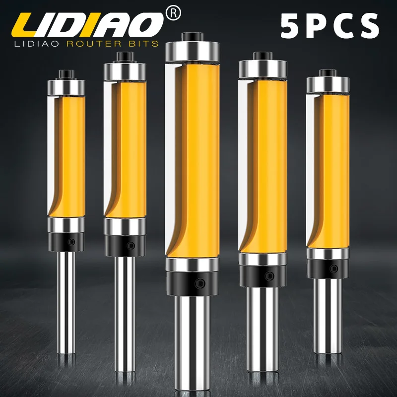 LIDIAO-1-5pcs-Carbide-Trimming-Cutter-1-2in-and-1-4in-Shank-Flush-Trim ...