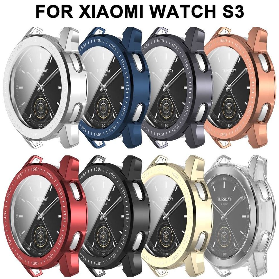 Full Cover TPU Case Screen Protector For Xiaomi Watch S3 Smart Watchband Accessories Soft Protective Shell Bumper 8Colors