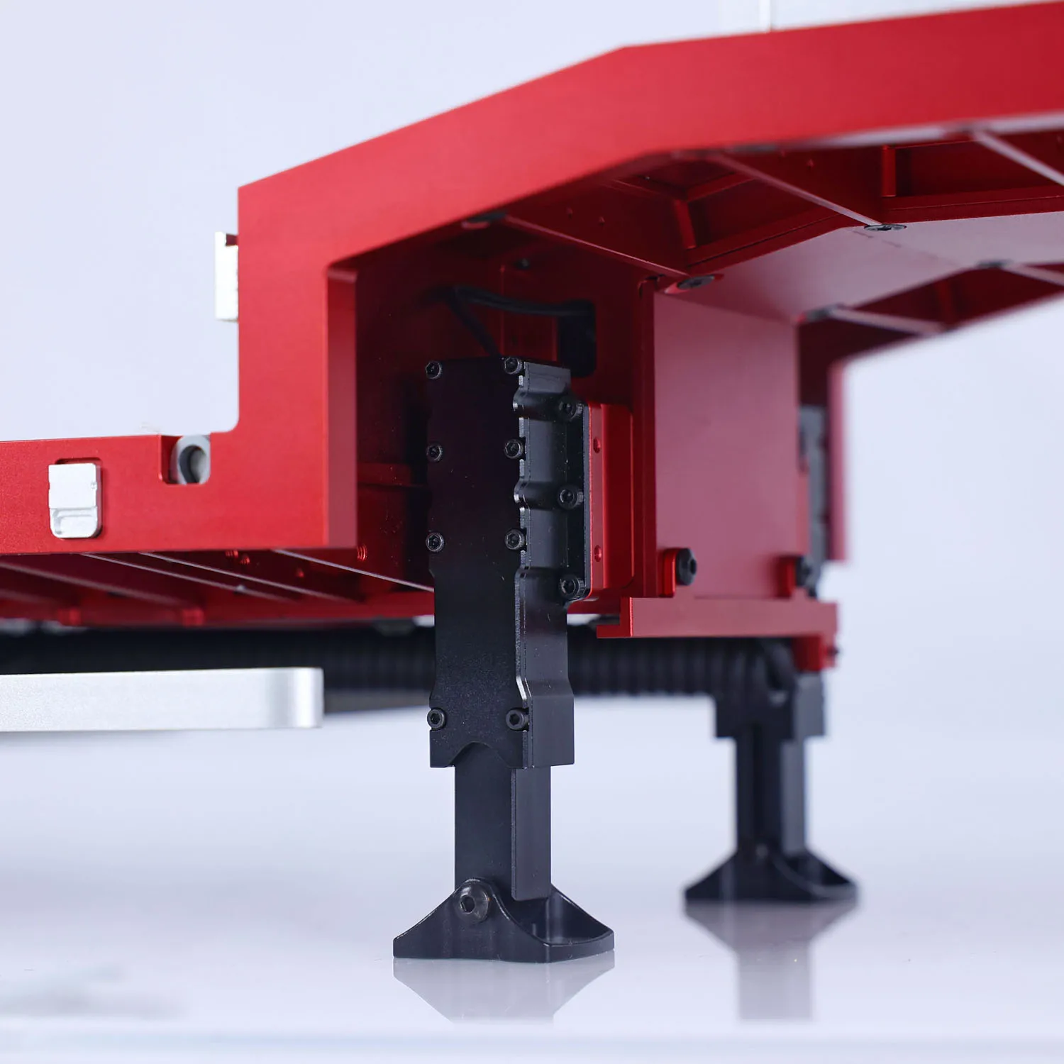3 Axles RC 1/14 Metal Gooseneck Trailer CNC Model with UBEC Servo for Remote Control Tractor Truck Car Painted Toy THZH1752 5