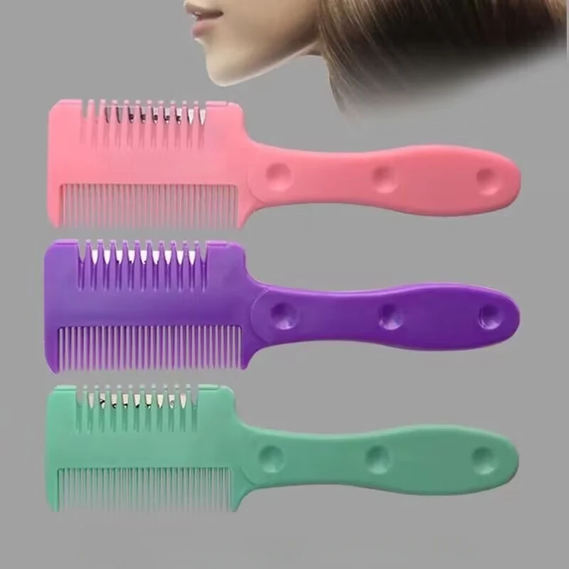 

1pc Hair Cutting Comb Hair Brush with Razor Blades Hair Trimmer Cutting Thinning Tools Barbershop Hairs Salon Styling Tools Comb