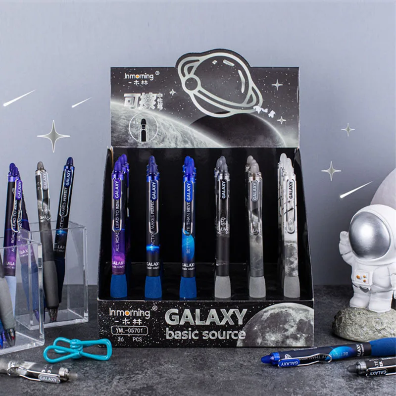 

36pcs/lot Creative Starry Sky Erasable Gel Pen Cute Planet 0.5mm Signature Pens School writing Supply Promotional Gift