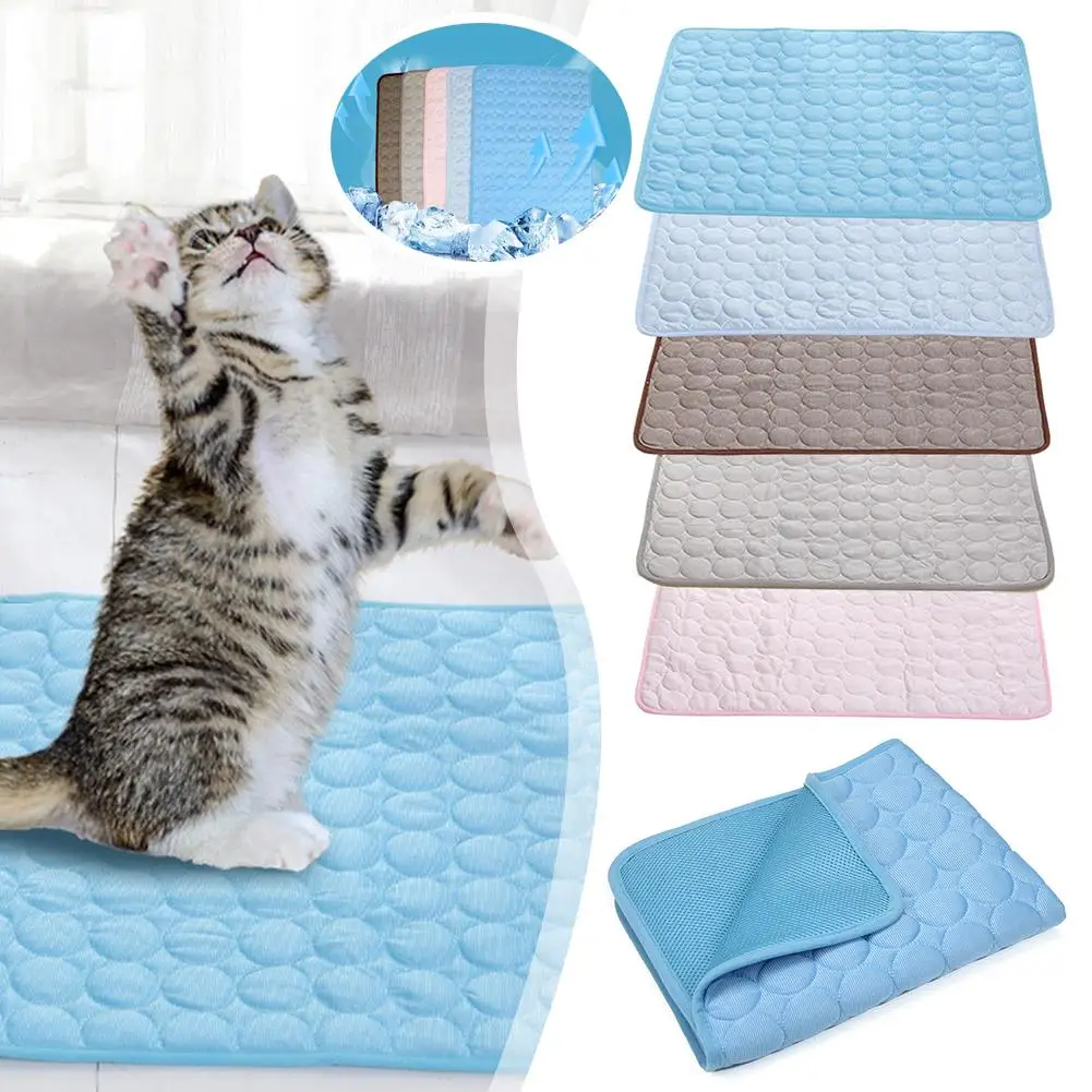 

1PCS Pet Cooling Mat Dog Cat Sleeping Pad Cool Ice Cushion Bed Animal Moisture-proof Mattress Cold Small Silk Summer U5G2