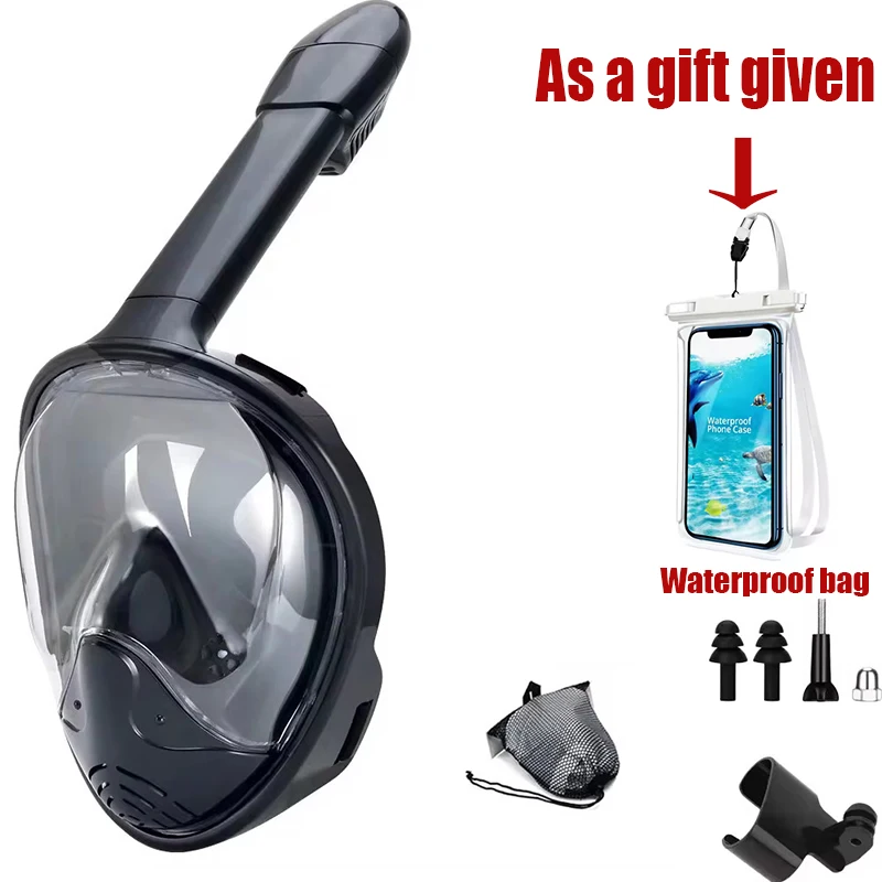 Underwater Snorkeling Full Face Adult Children Swimming Mask Set Scuba Diving Respirator Masks Anti Fog Safe Breathing for Kids