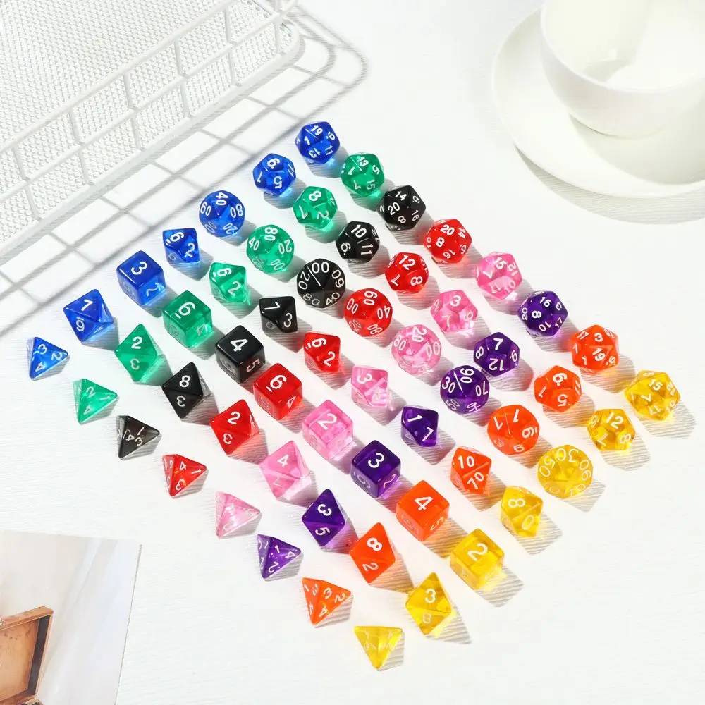 7Pcs/Set Polyhedral 7-Die Dice Set Game Dice For TRPG DND Accessories D4 D6 D8 D10 D12 D20 For Board Card Game Math Games