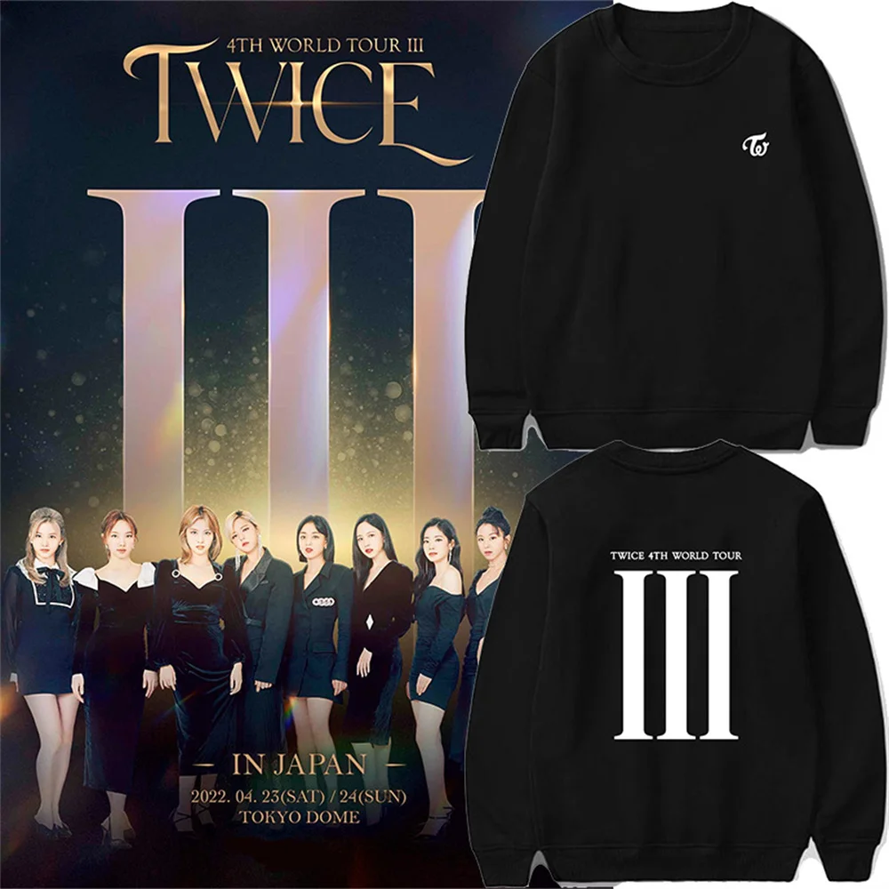 Twice Hoodies Twice 4TH World Tour Hoodies Sweatshirts Kpop Autumn Winter Hoodies for Men Women oversized hoodie