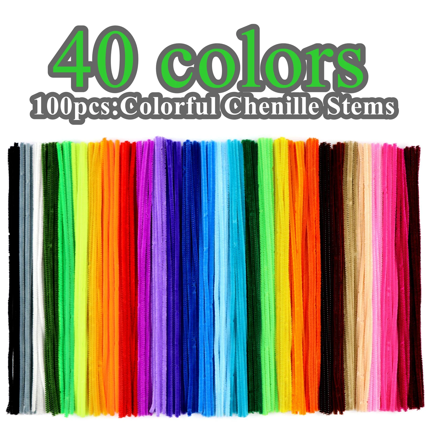 Chenille Pipe Cleaners 40 Colors 100pcs DIY Craft Educational Toys