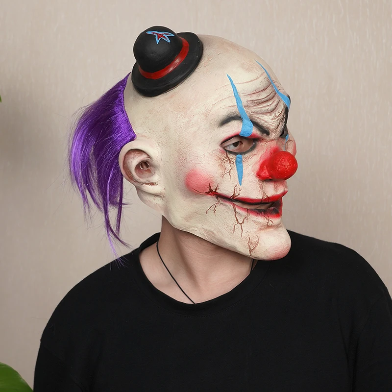 قناع مهرج شعبي بتصميم مضحك، مصنوع من مادة اللاتكس...