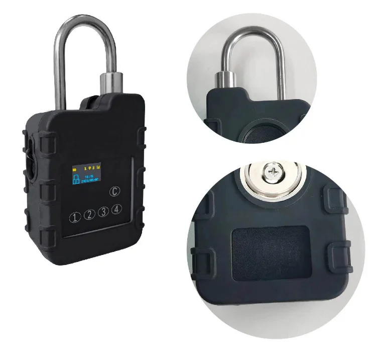 GPS Padlock Electronic IOT Padlocks Smart Remote Control Tracking Locks Tamper Proof Security Seal Lock Vehicle Tracker for Logi