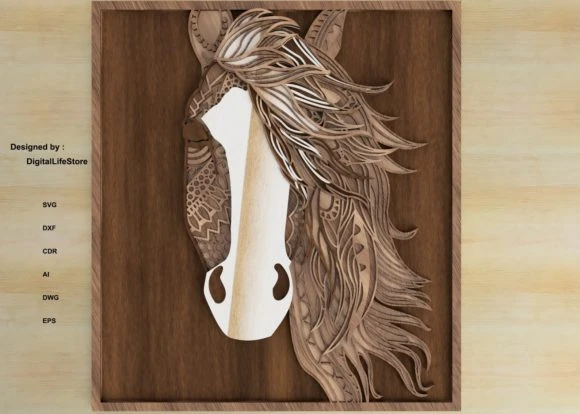 foldable woodworking bench Horse Pattern Multilayer Laser Cut Files for Cutting SVG DXF DWG CDR and Digital Multilayer Layout File Laser Engraving pellet mill for sale