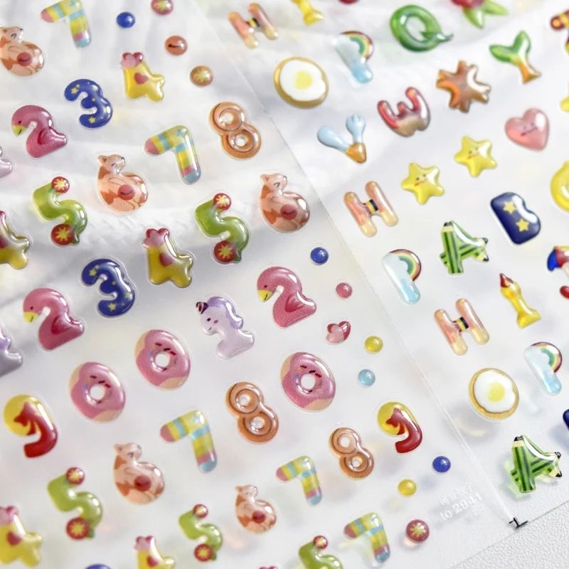 

[Meow.Sensei] Free Shipping Jelly Nail Stickers Popular Cute 5d Nail Stickers Nail Ornament Cartoon 2942