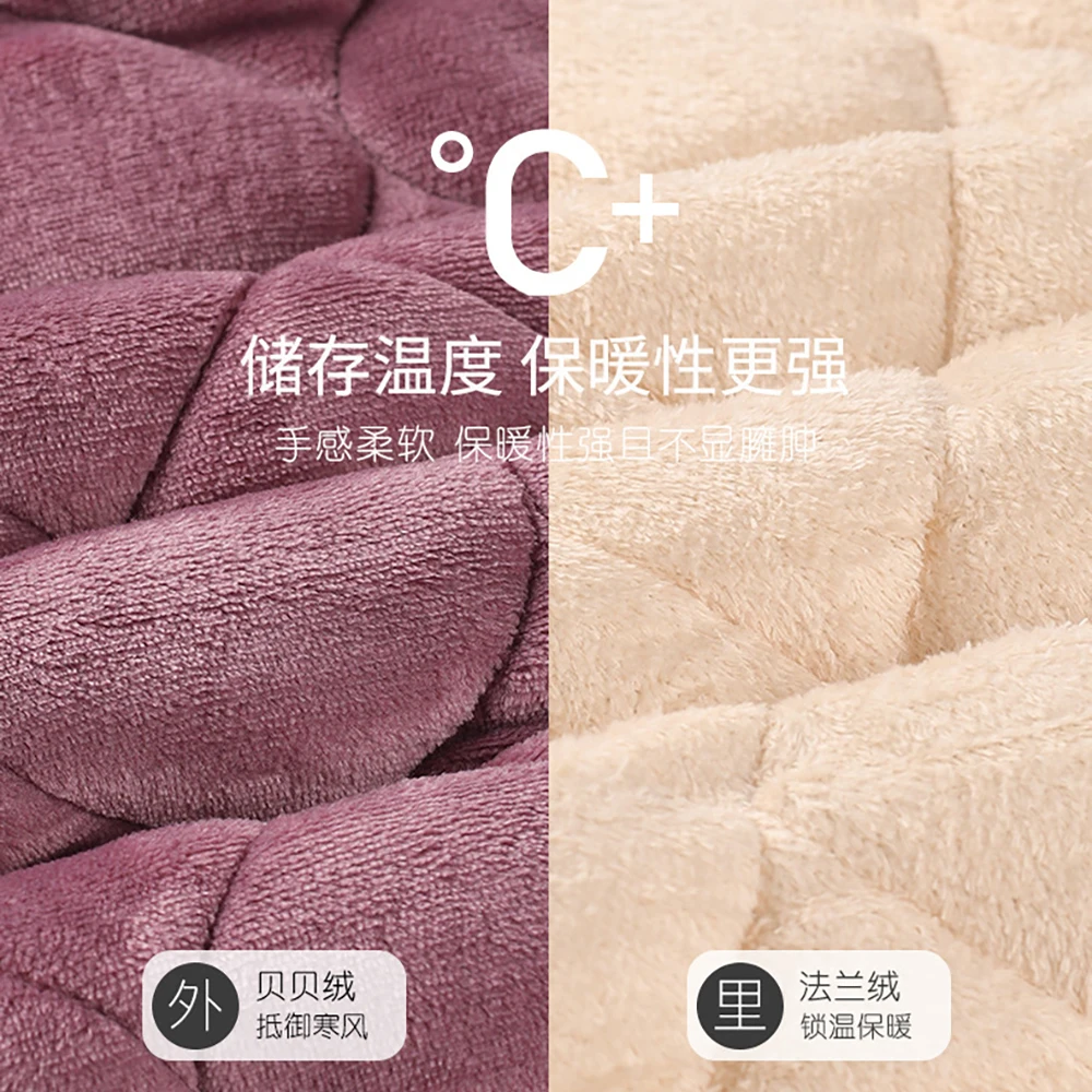 Senior Women 3-Layer Super Thicken Flannel Pajama Woman Winter Warm Pajama Sets Casual Solid Sleepwear Homewear pijama mujer 3XL