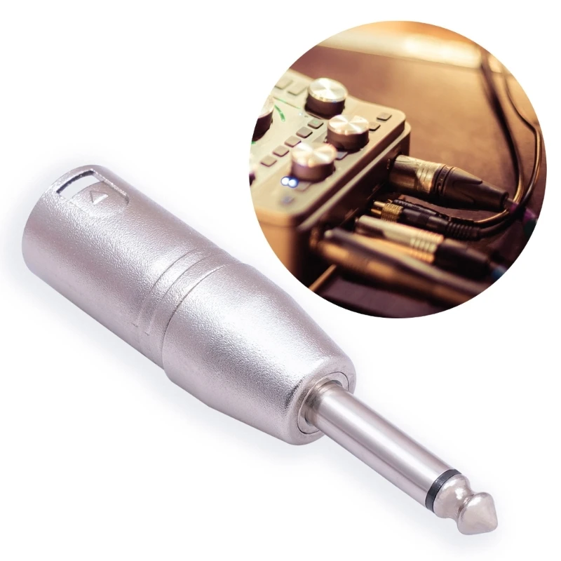 

Универсальный адаптер типа «папа» 1/4 дюйма, 6,35 мм на металлический несбалансированный монофонический разъем 6,35, разъем