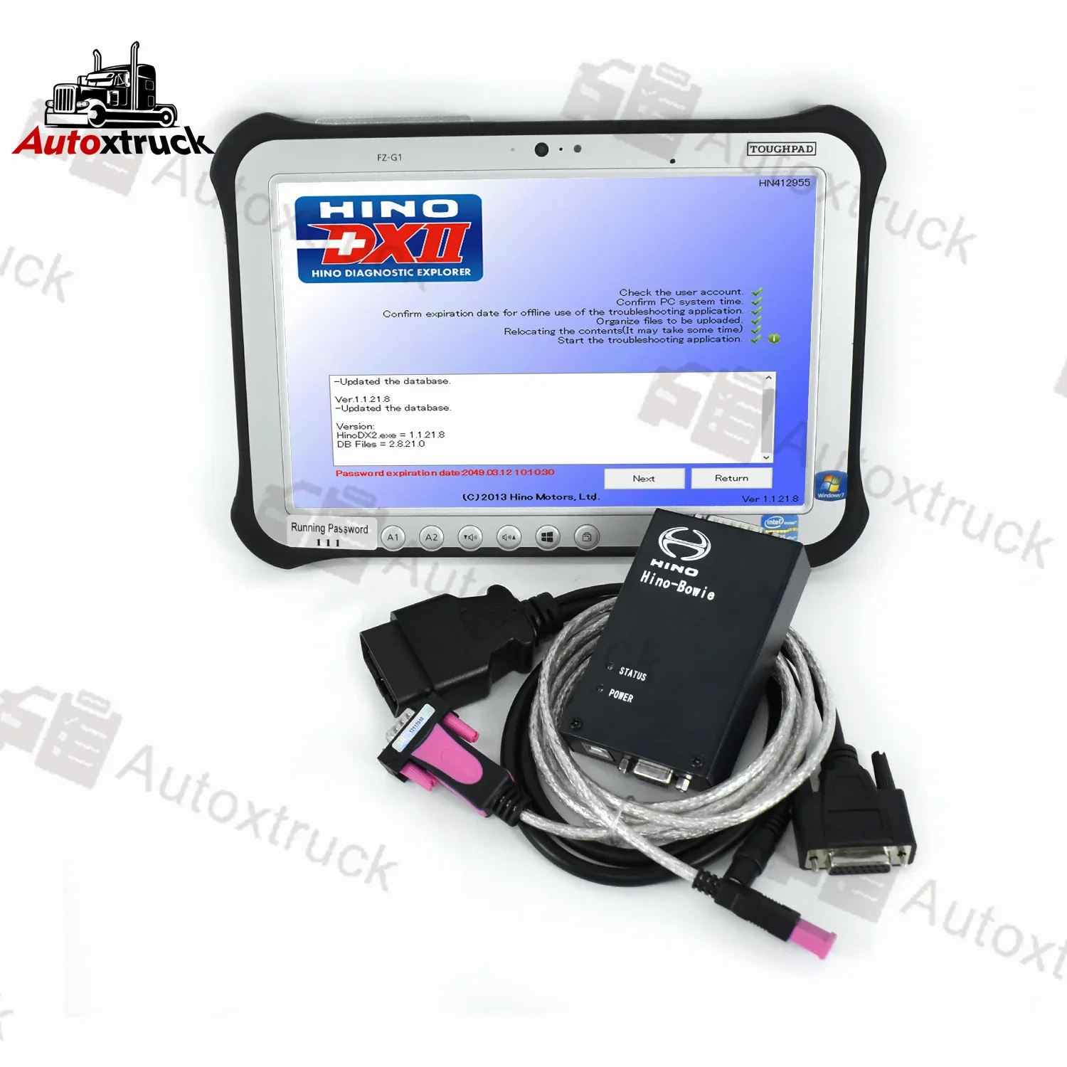 

FZG1 FZ-G1 tablet For Hino Bowie Diagnostic Tool Explorer Hino DX OBD2 Cable Truck Diagnostic Scanner Tool