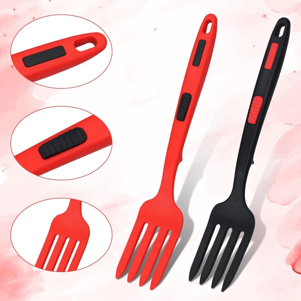 Silicone Cooking Fork Multifunctional Heat Resistant Nonstick for Kitchen Baking