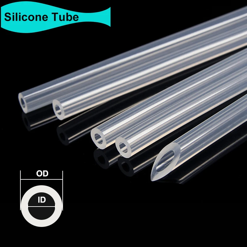 Food Grade Silicone Rubber Hose Transparent Plastic Tube Aquarium Air Watering Hose 1M~10M ID 0.5~20mm OD 1~28mm