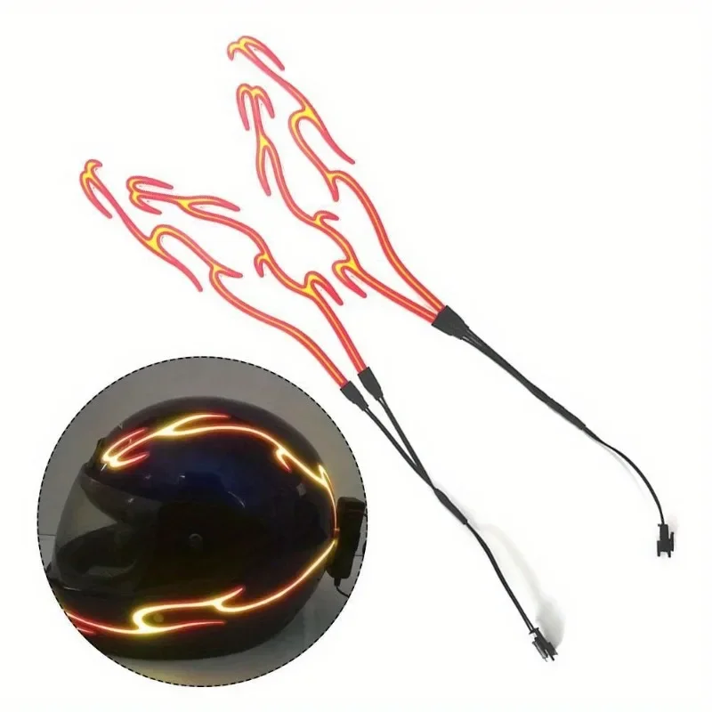 4 in1 Motorcycle Helmet LED Cold Light Waterproof Strip Sticker Flashing Night Riding Chargeable Accessories with USB Chargeable