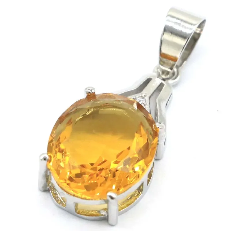 3G Real 925 Ciondolo In Argento Sterling Massiccio Bellissimo Granato Tsavorite Golden Citrine London Blue Smoky Topaz Cz Ladies Party