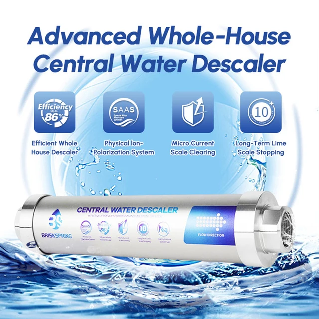 BriskSpring  Whole House Water Descaler Salt Free Scale Inhibition Softener System Prevent Scale Built Up 10-Year Durability 6