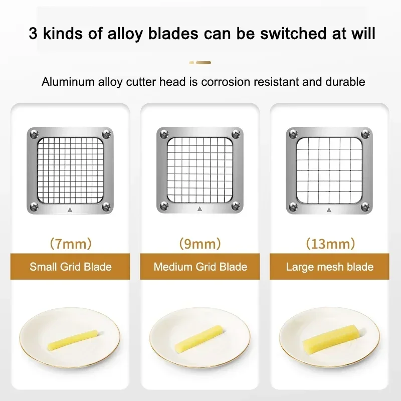 Electric potato strip cutting machine commercial french fries machine juicer cucumber radish lettuce melon fruit cut strips