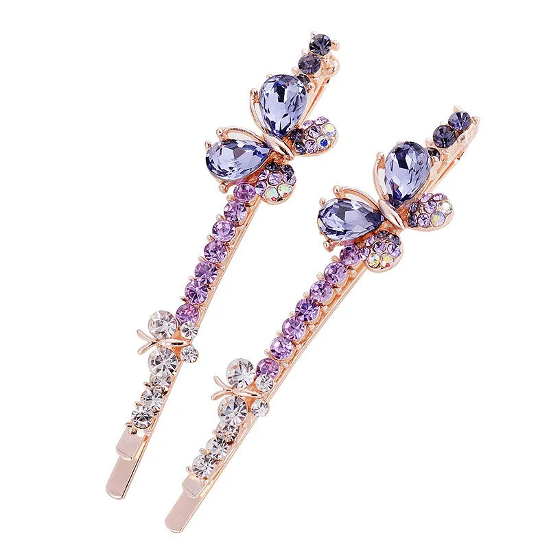 Hair Accessory EASYA Classic Design 5 Colors Rhinestone Crystal Butterfly Hairpin Barrettes Jewelry New Fashion Sparkling Hair Clips For Women