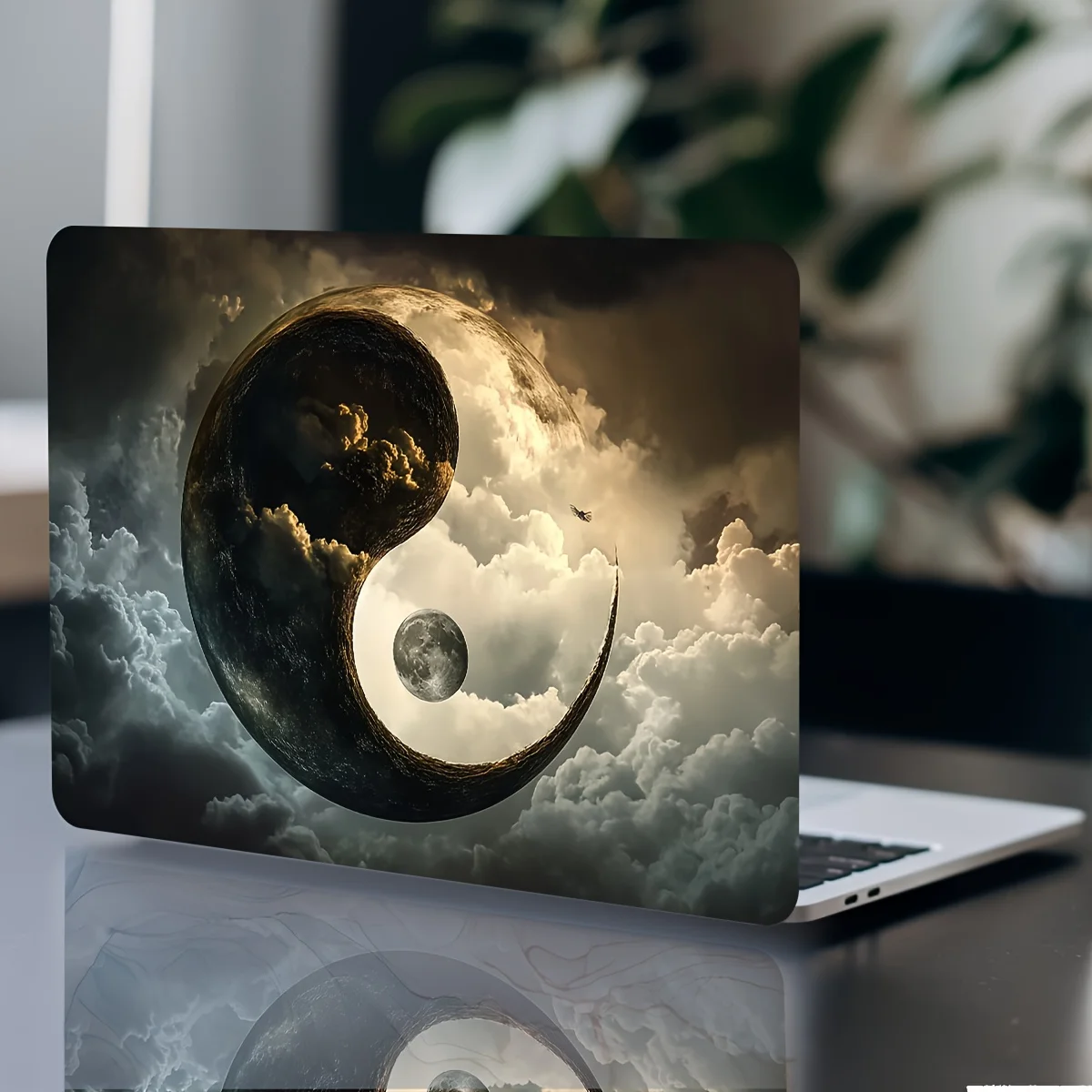 Waterproof Black and White Cat Sticker for Laptops - Scratch Resistant and Durable