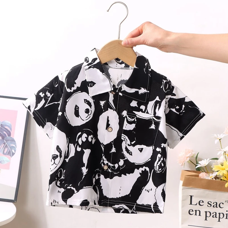 Fashion Summer Clothes Short Sleeve Tees Kids Cartoon Animal Baby Boys Girls Blouses Children Tops Shirts Toddler Tshirt 2-12Y