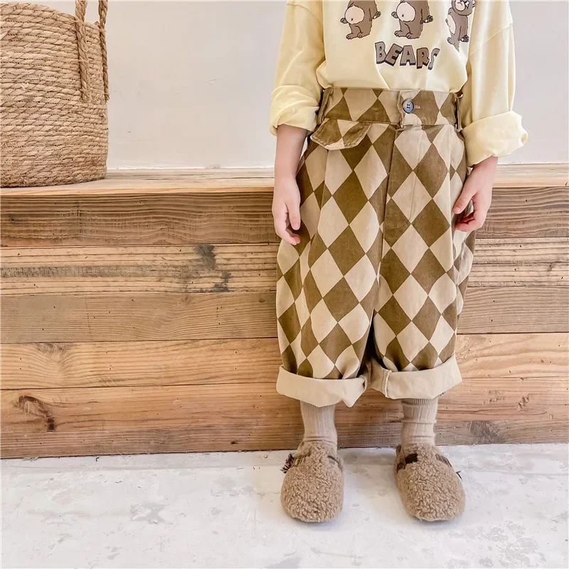 Washed Cotton Harem Trousers for Toddler Girls
