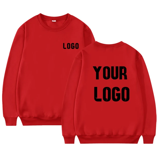 Free Print Cotton Round Neck Sweater Custom Logo Printed Personal Group Brand Embroidery Design Men and Women 11 Colors Sweater 4
