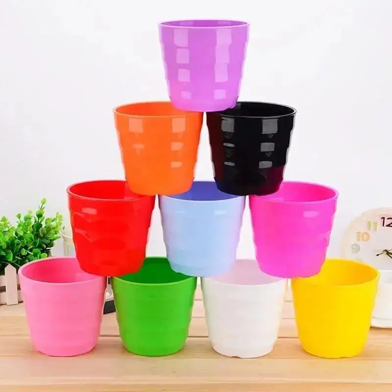 1 Pcs Plastic Flower Pot Succulent Plant Flower Pot For Home Office Desktop Decoration Colorful Garden Supplies Color Randomly