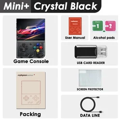 Portable Retro Handheld Game Console with IPS Screen - Classic Gaming Experience - No Card(0 Games) (Crystal Black)