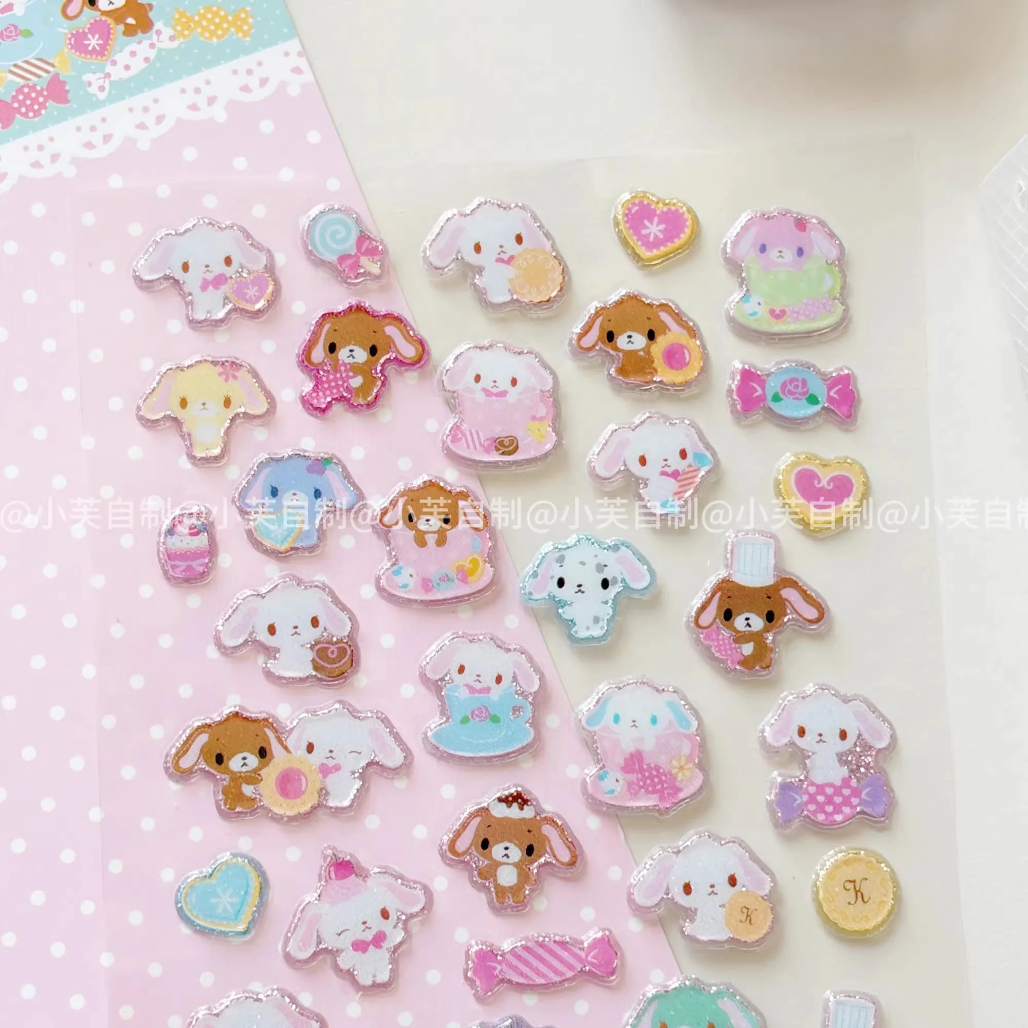 새로운 Usahana Sugarbunnies 3D 버블 스티커 장난감 소녀의 일기 장..