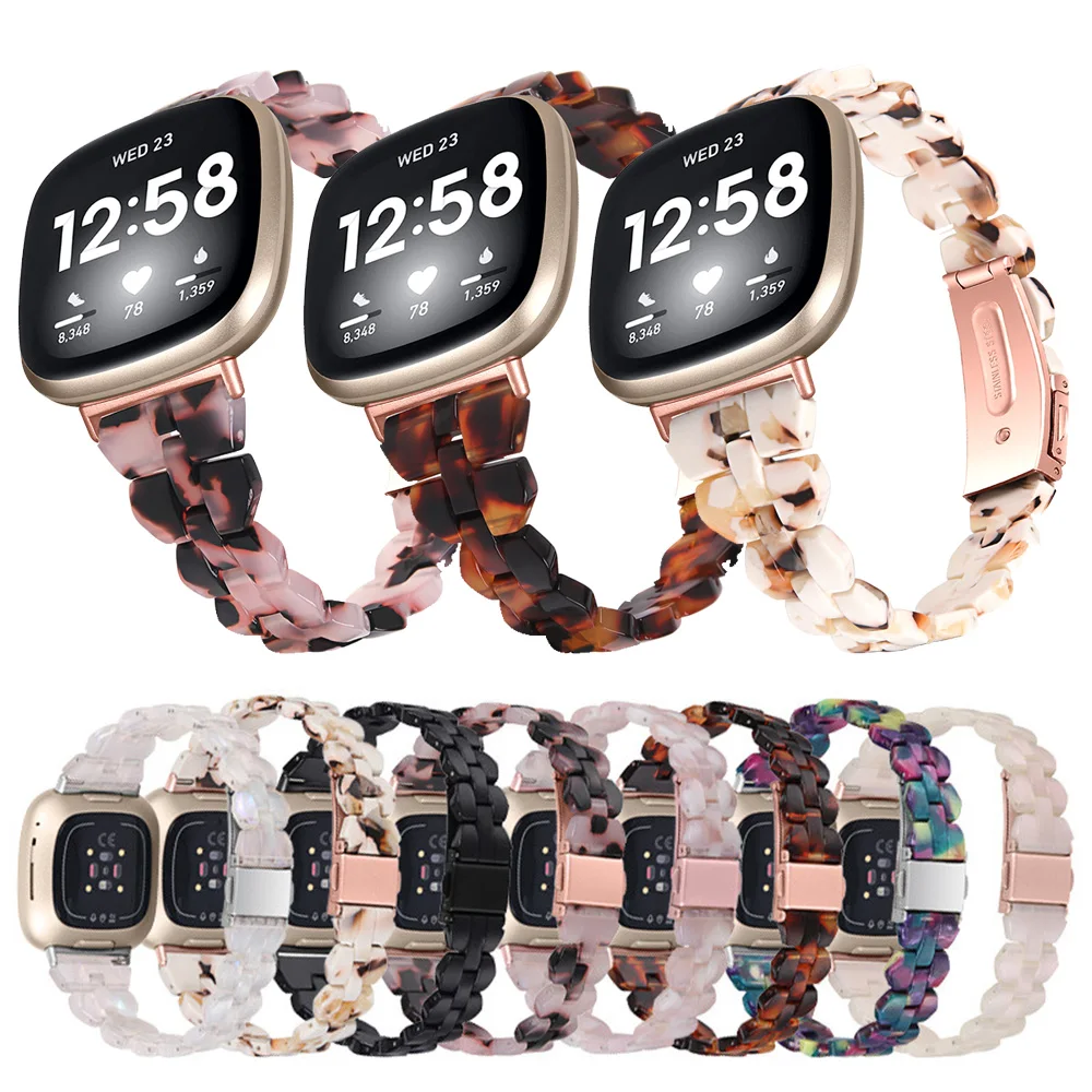 Transparent Resin Strap for Fitbit Versa 4 3 2 1 Strap Correa Smart For Fitbit  Versa